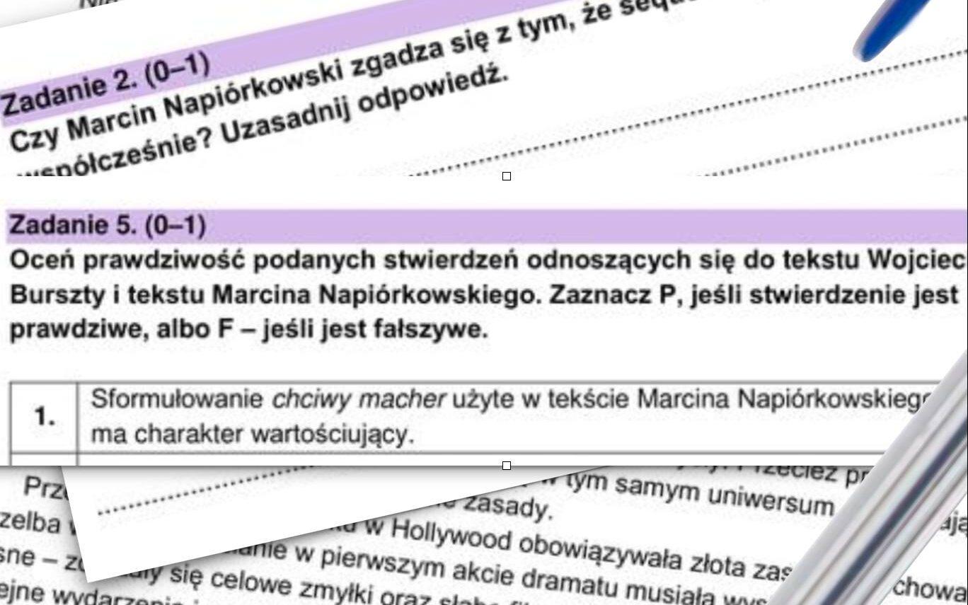 Marcin Napiórkowski źle zinterpretował swój własny tekst i nie wpasował się w klucz CKE